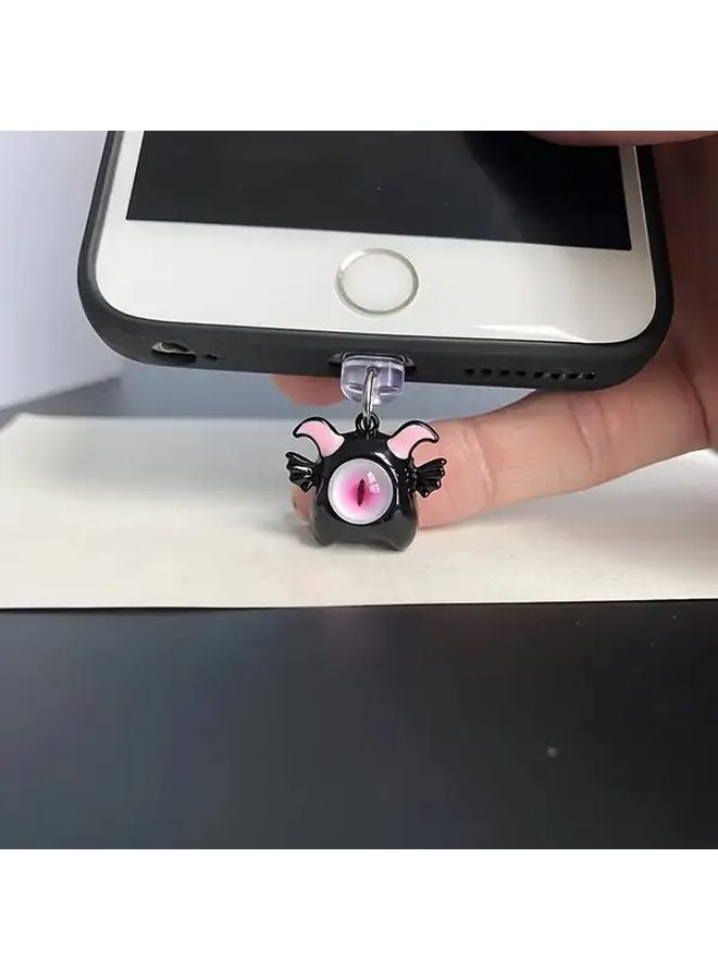 Black 3D Imp Phone Dust Plug Charm For Type C Devices - Image 4